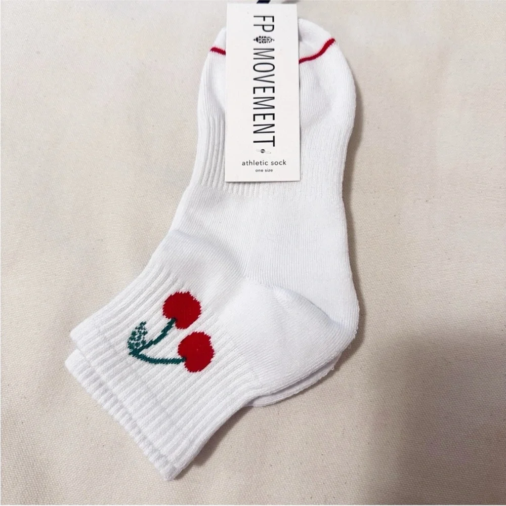 Free People Fruity Frolic Cherry Ankle Socks
